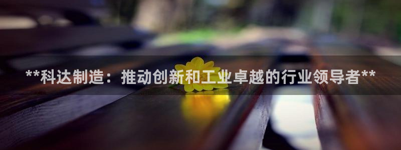 彩神购彩-购彩大厅入口娱乐首选：**科达制造：推动创新和工业卓越的行业领导者**