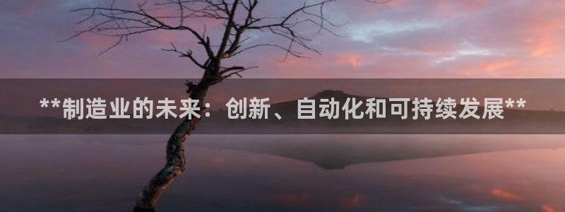 彩神网正规吗：**制造业的未来：创新、自动化和可持续发展**
