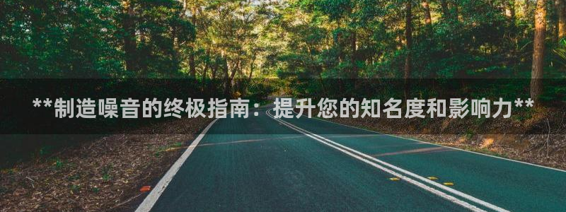 彩神vlll游戏特色：**制造噪音的终极指南：提升您的知名度和影响力**