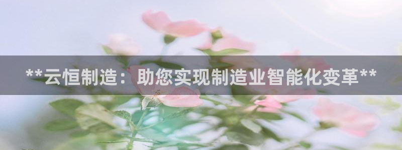 彩神购彩-购彩大厅入口36fr：**云恒制造：助您实现制造业智能化变革**