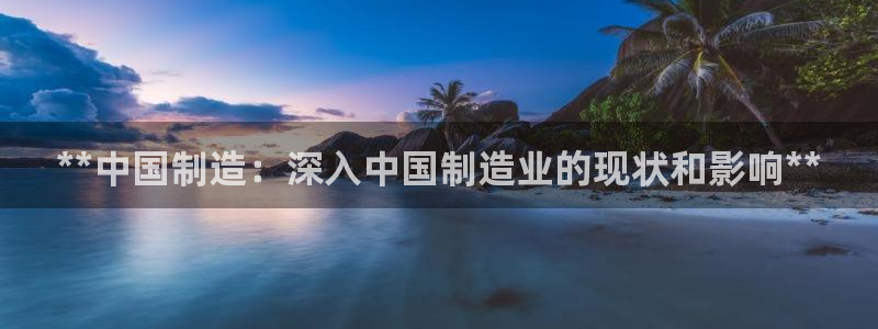 彩神8官网版：**中国制造：深入中国制造业的现状和影响**