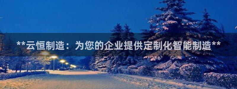 彩神ⅴll用户登录：**云恒制造：为您的企业提供定制化智能制造**