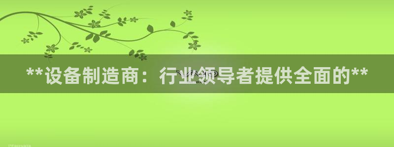 彩神赢钱了吗知乎：**设备制造商：行业领导者提供全面的**