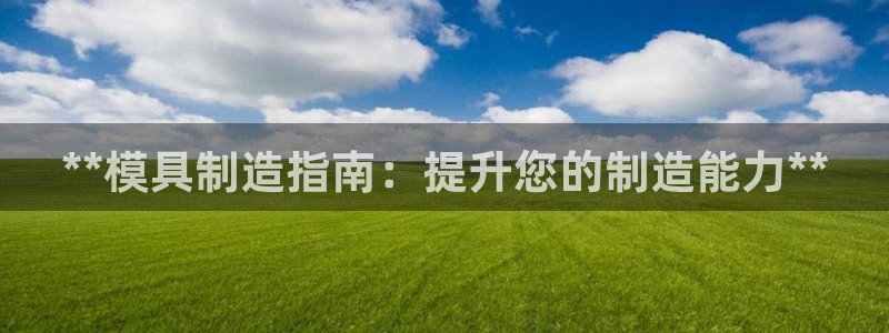 彩神是真的吗：**模具制造指南：提升您的制造能力**