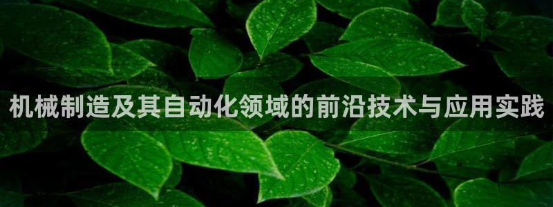 下载彩神通关注码：机械制造及其自动化领域的前沿技术与应用实践